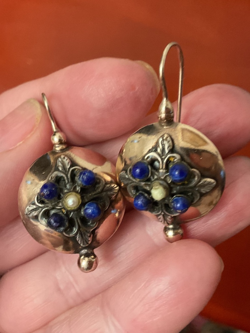 NWOT Gold Plated Sterling Silver 925 Made In Italy Vintage Design Earrings - Picture 3 of 12